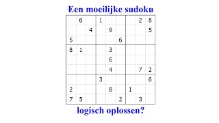 Een moeilijke sudoku logisch oplossen? (deel 2)