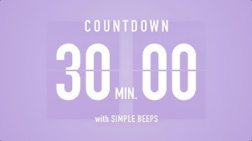 30 Minute Countdown Timer ⏳ Flip Clock with Bell Alerts 💜🔔