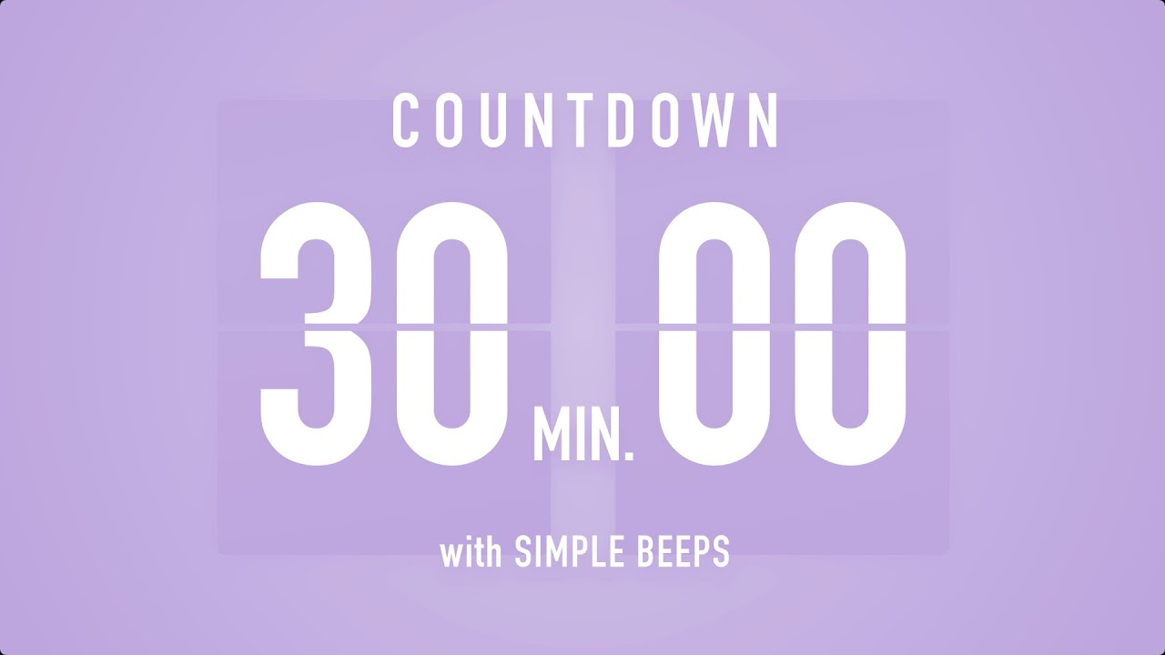 60 Min [ 1 Hour ] Countdown Flip Clock Timer / Simple Beeps 🌸🔔