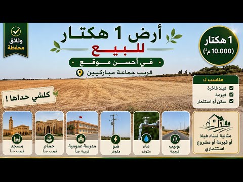 🔥 باغي فيرمة وسكن هادئ قرب برشيد؟ والجماعة المباركيين كولشي متوفر حداك شوف لك  هاد الهكتار! الهمزة 🤩