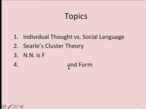 2014 01 29 - Searle’s Cluster Theory