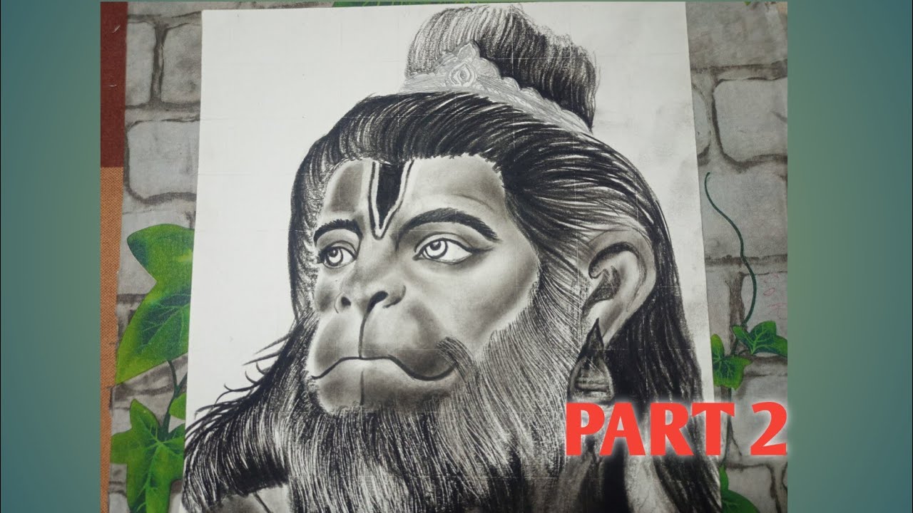 How to draw step by step sketch of lord HanumanJi Part 2 #trending # ...