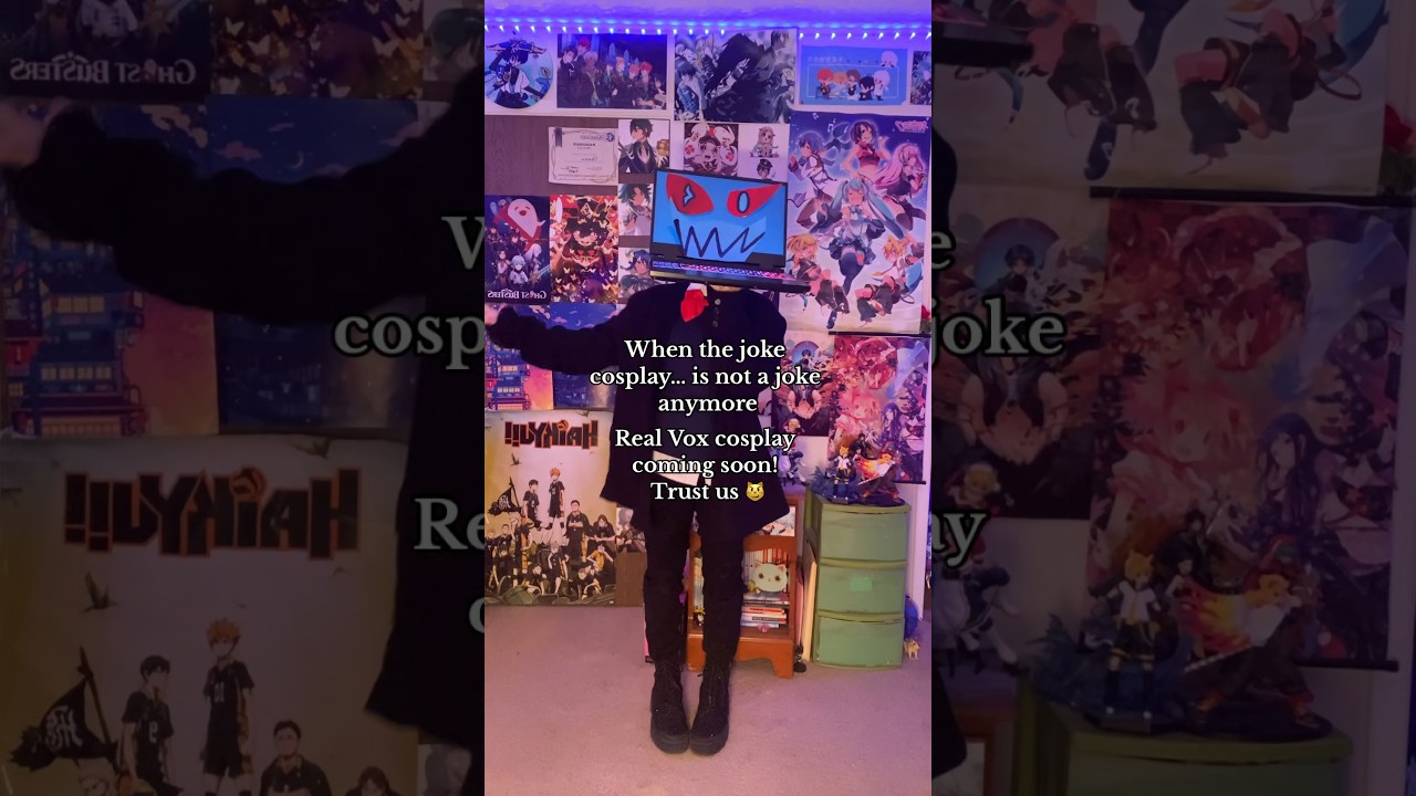 I tried it on & was almost done costesting it… until I was tired 😭 #voxcosplay #hazbinhotelcosplay