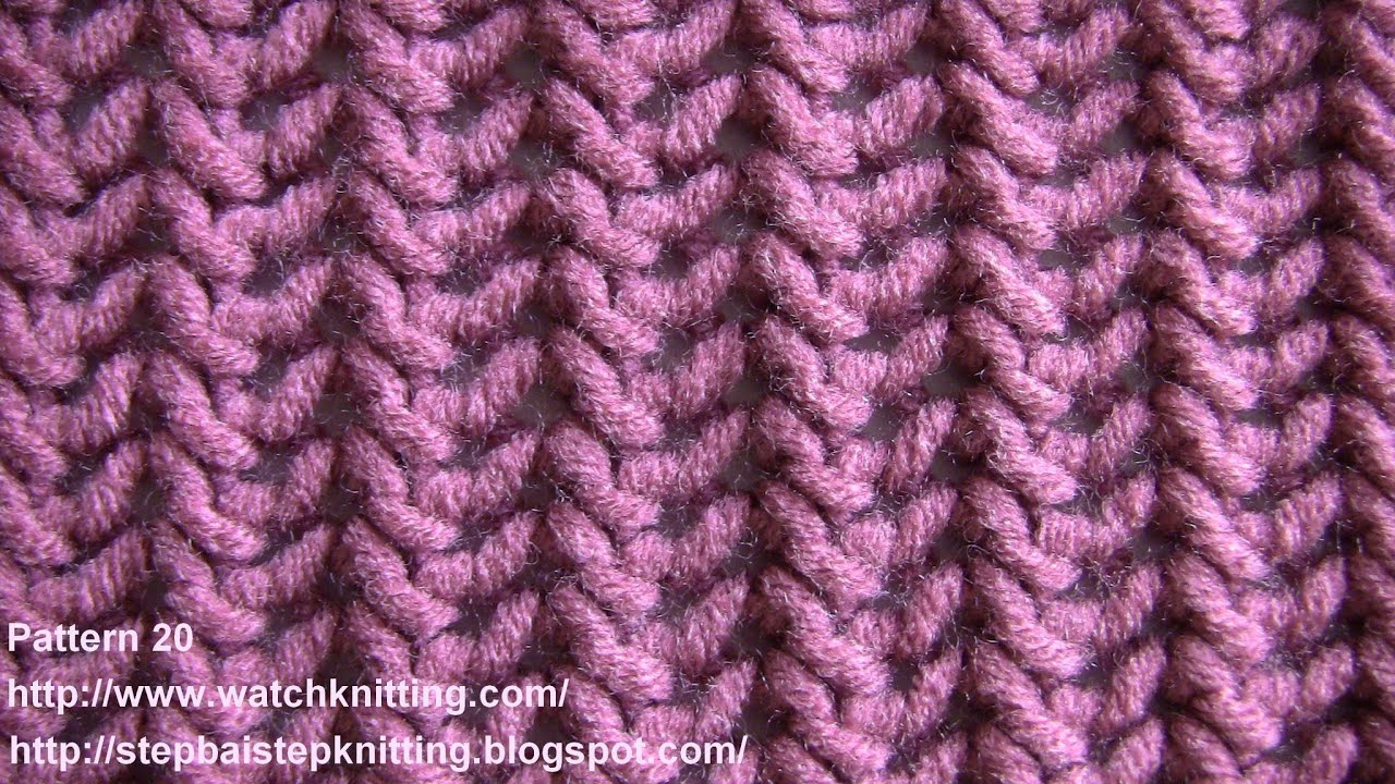 Herringbone Stitch) - Free Knitting Patterns - Stitch 20 