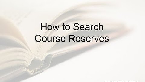 CUA Libraries: How to Search Course Reserves