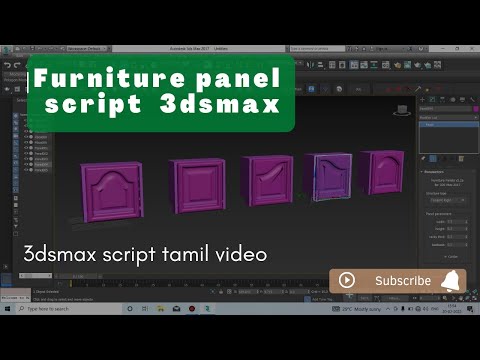 3dsmax furniture panel script tamil video kitchen cabinet, door panel and furniture table creation