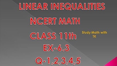 Linear Inequalities Class 11 Exercise 6.3 Q-1,2,3,4,5