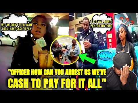Entitled Delusional Female Shoplifters Think Pulling Out Cash After Caught Stealing Is A Good Idea
