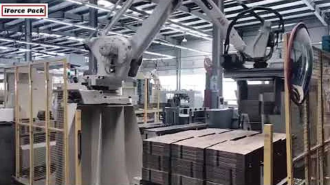 Automatic paper cardboard carton box robot hand palletizing machine palletizer equipment