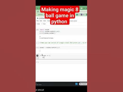 Making magic 8 ball game in python #ai #datascience #chatgpt #career # ...