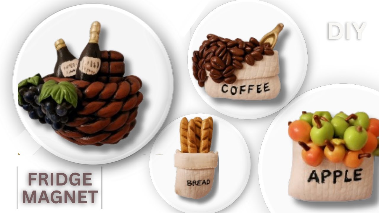 "How to Make Miniature Fridge Magnets with Polymer Clay | Easy DIY ...