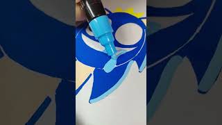 Drawing Blue from Roblox Rainbow Friends with Posca Markers! #drawing , posca markers drawing