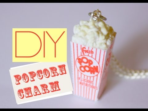 Popcorn Box Charm - Polymer Clay Miniature Food Jewelry Tutorial