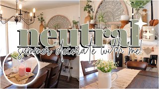 NEUTRAL SUMMER DECORATE WITH ME | NEUTRAL SUMMER DECOR | SUMMER COFFEE BAR