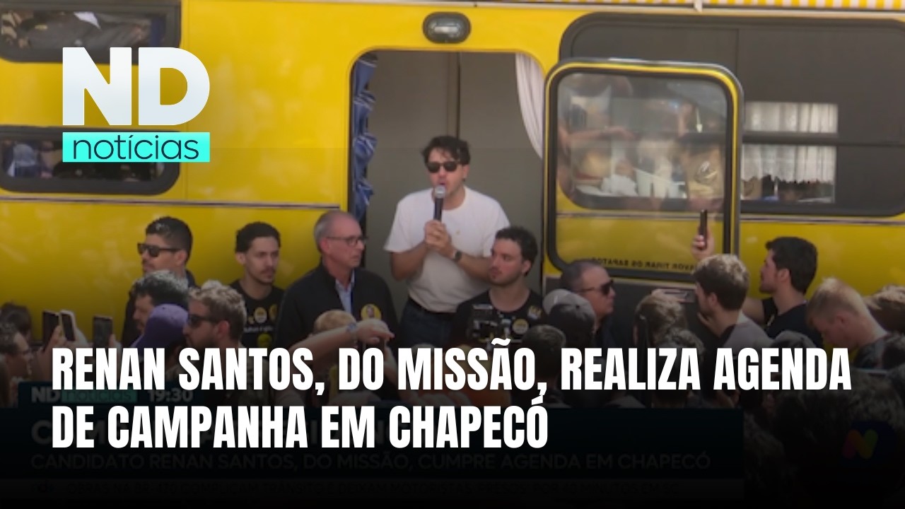 Renan Santos, do Missão, realiza agenda de campanha em Chapecó