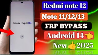 Redmi Note 12 FRP Bypass Android 14 ? || Xiaomi HyperOS Remove Done ✅ | Gmail account bypass