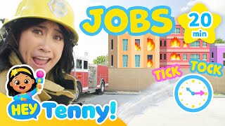 Different Jobs  ‍FirefighterPolice Officer‍⚕Doctor | Educational Videos for Kids | Hey Tenny!