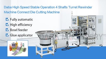 4 Shafts Turret Rewinder Machine with Die Cutting Machine Daba High Speed Stable Operation