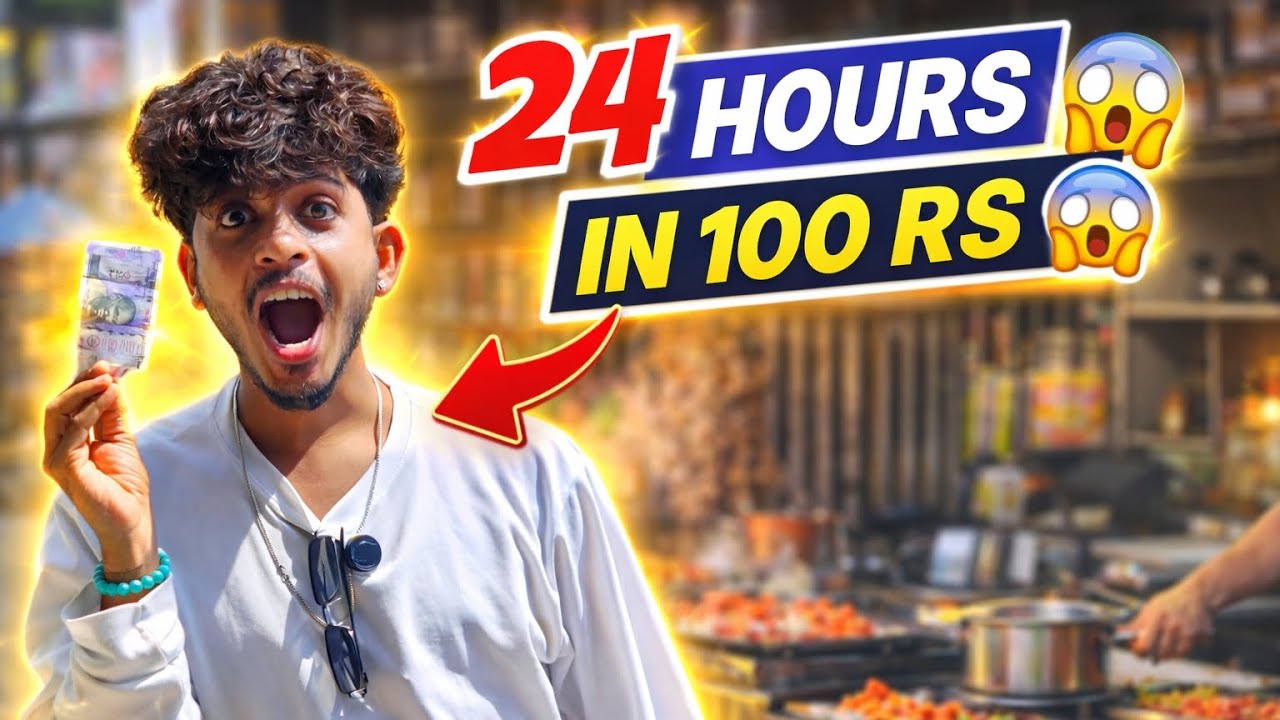 24 HOURS ₹100 Challenge 😱 | Full Day Food Challenge Under 100 Rs breakfast lunch dinner 