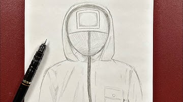 Squid Game drawing | how to draw squid game worker mask step-by-step