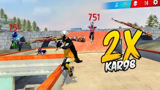 2x Kar98k Challenge😮 Op 1 Vs 4 Gameplay 🤯 Free Fire