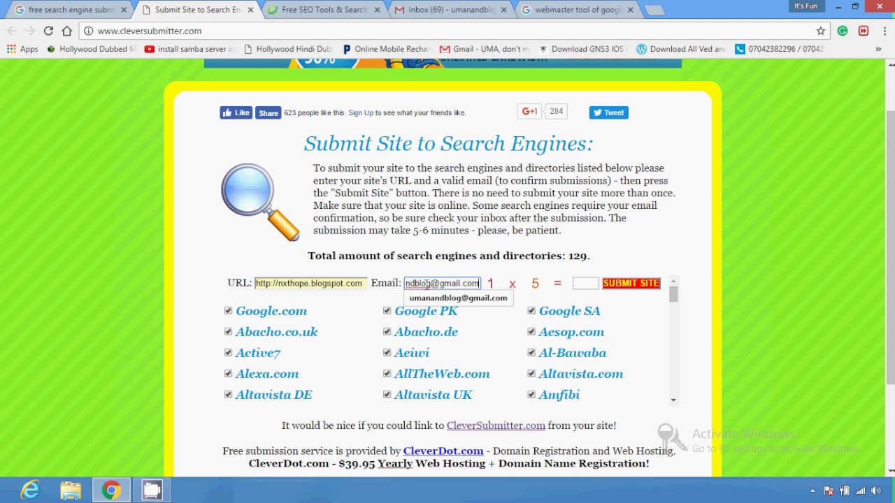 Free Search Engine Submission