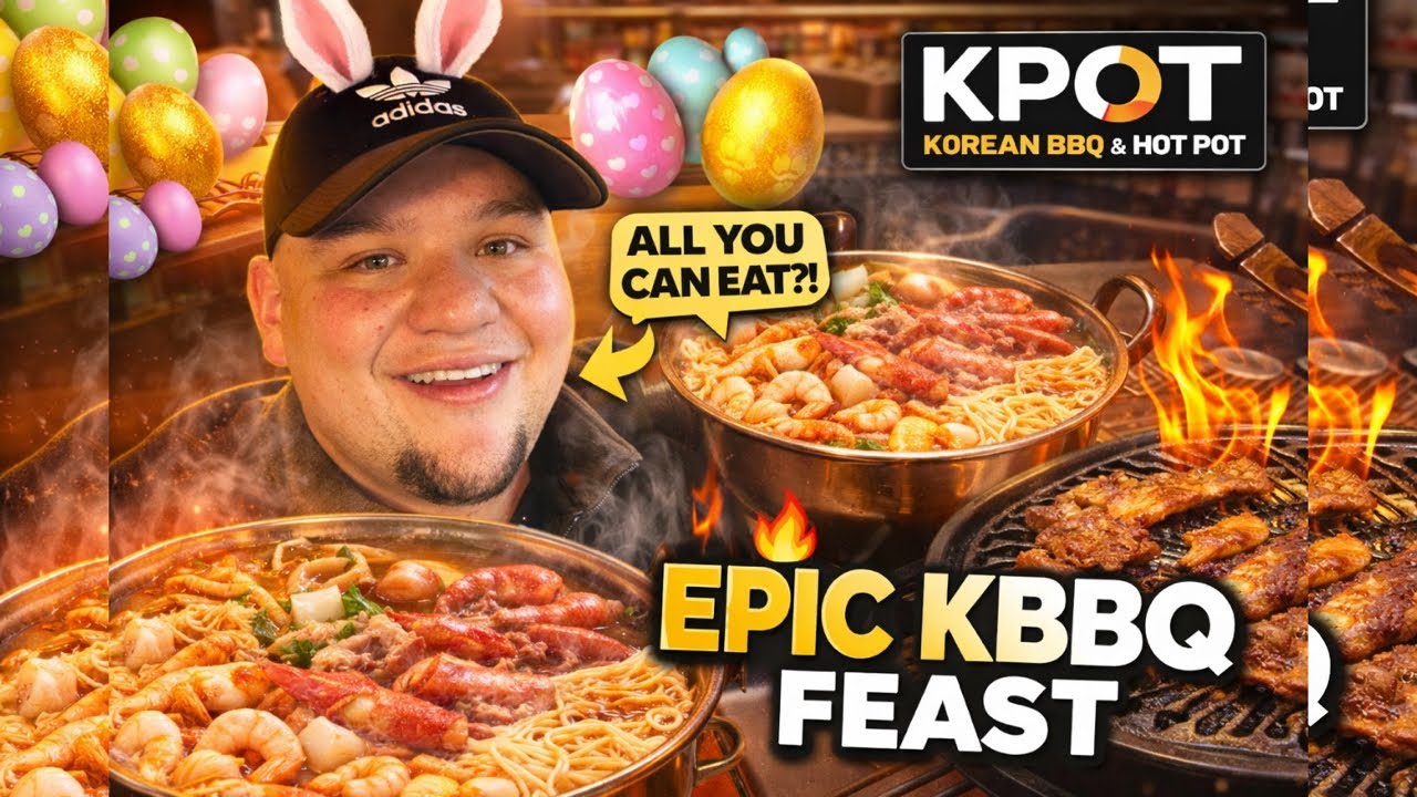 👉 EPIC Easter Mukbang 🔥 All You Can Eat KBBQ & Hot Pot at KPOT!! - YouTube