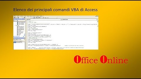 Elenco dei principali comandi VBA di Access
