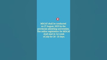 Mdcat registration date 2023 || MDCAT Test date 2023 || mdcat latest news