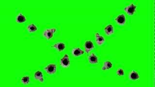 multiple bullet holes 7 - HD transparent footage