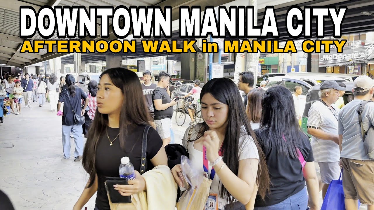 DOWNTOWN MANILA Walking Tour | Afternoon Walk Around Manila City PHILIPPINES[4K]