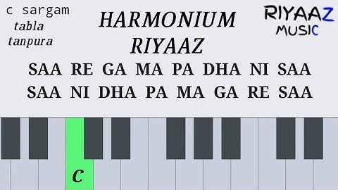 C scale sargam on harmonium riyaaz music