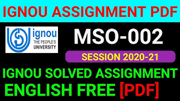 MSO 002 Solved Assignment 2021, MSO 2 Solved Assignment 2020-21 in English, MSO 2 Assignment