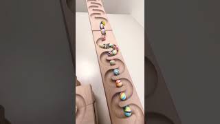 marble Run Race ASMR #264 Wooden Wave Course Colorful Marbles #marblerun #marblerunrace #asmr