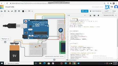Simulasi 12_ Arduino menggunakan TingkerCad membuat volt meter digital