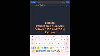 Finding palindrome numbers between 100 and 200 in Python