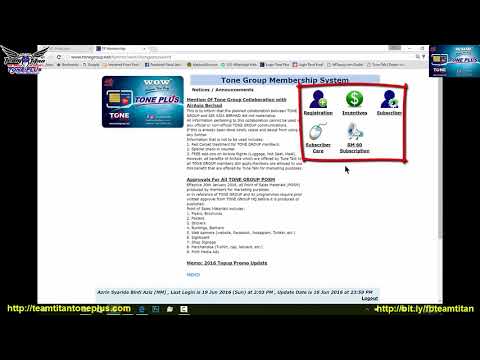 MEMBER TIPS - Cara Login 'Pertama Kali' Dalam Sistem Tone Plus