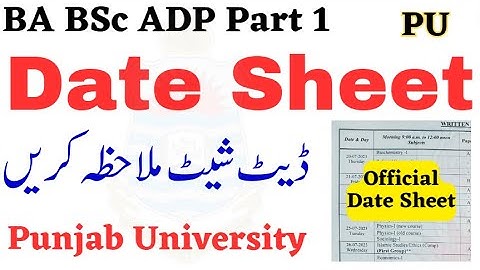 3rd Year BA BSc ADP Official Date Sheet 2023 PU