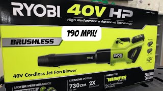 Ryobi 40V Blower RY404100 with 730 CFM and 190 MPH!