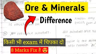 ORES & MINERALS in 4 Minutes | Difference between ores & minerals