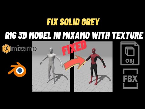 How to Rig 3D Model in Mixamo with texture from obj to fbx Blender