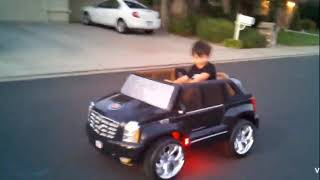 Custom Power Wheels with speaker and deck Cadillac Escalade Ext neon lights