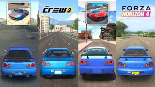 Nissan Skyline R34 Top Speed - Extreme & Ultimate Car Driving Simulator VS Crew 2 VS Forza Horizon 4 screenshot 2