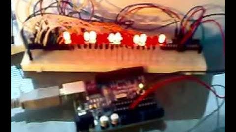 16 LEDs [ATmega168+ 2 x 74HC595 Shift Register] DEMO