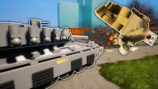 Desert Worms VS BRAF Lego Tank Battle in the City in Brick Rigs Multiplayer!