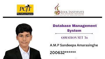 Question Set 36 | Database Management System | Java Institute| Pasan Sandeepa