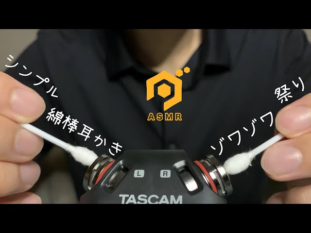 【ASMR】シンプル綿棒耳かきでゾワゾワ祭り/Cotton swab earpick/면봉 귀이개◇ゾワゾワ◇DR-05X