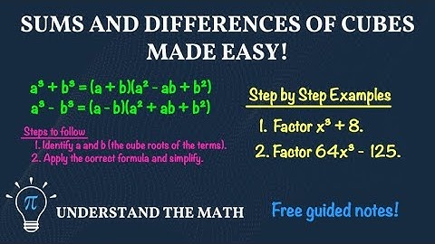 Factoring Sums and Differences of Cubes | Step-by-Step Examples