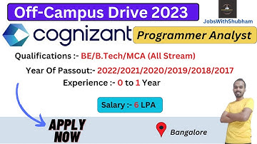 Cognizant is Hiring | Programmer Analyst | Bangalore |6LPA😍✔️  @jobswithshubham99 #cognizant