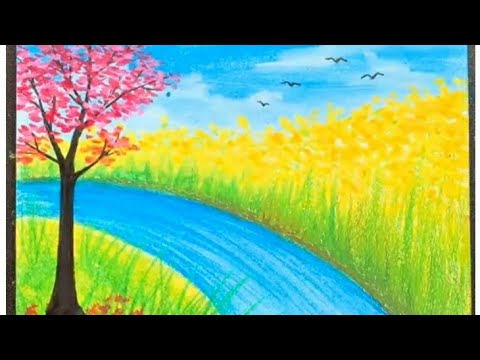 How to draw a scenery drawing step by step very easy - YouTube